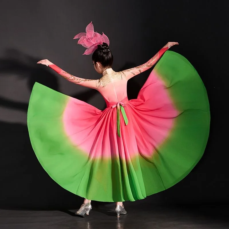 Flamenco-Tanzkleid, Sporttreffen, Eröffnungstanz, schillerndes Kleid für Erwachsene, neue moderne Atmosphäre, Performance-Tanz-Performance-Kleid