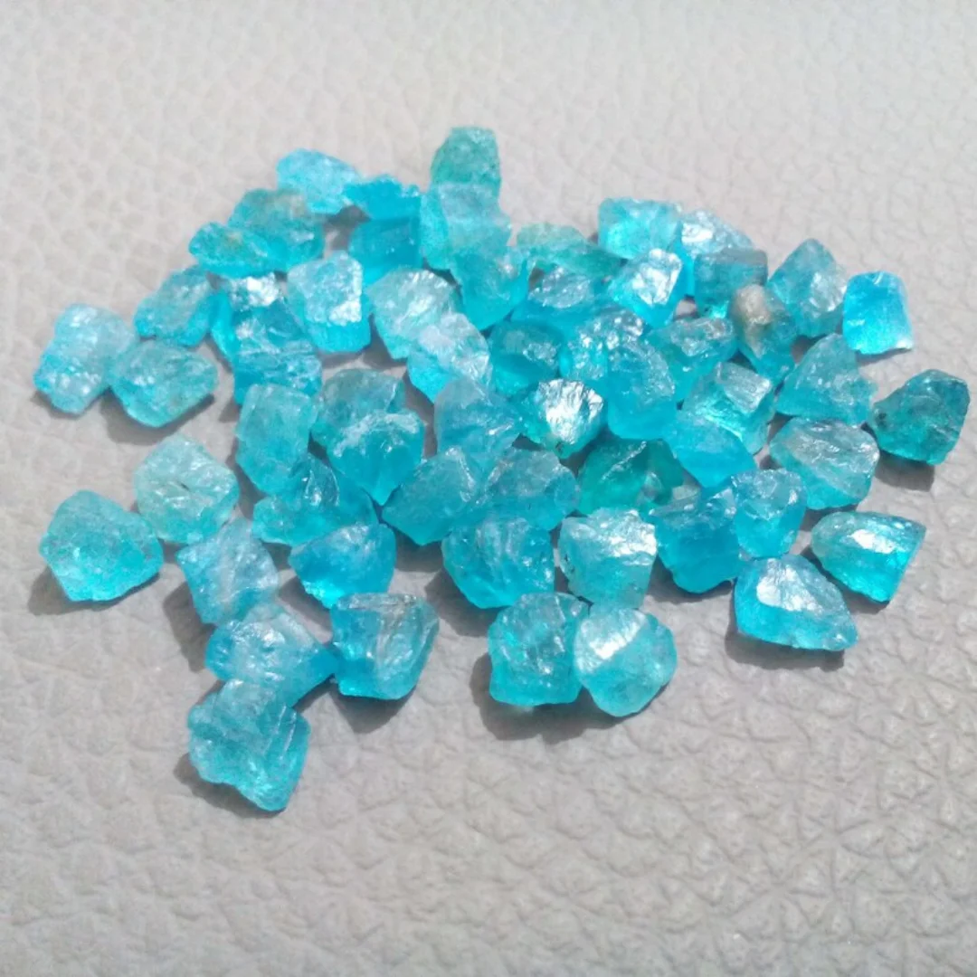 Marine Aquarium Gravel - Apatite bleu ciel naturel, mini-pierre brute,