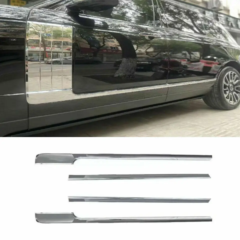 4Pcs Chrome Door Side Body Molding Trim Strip Kit For Range Rover L405 2013-2021