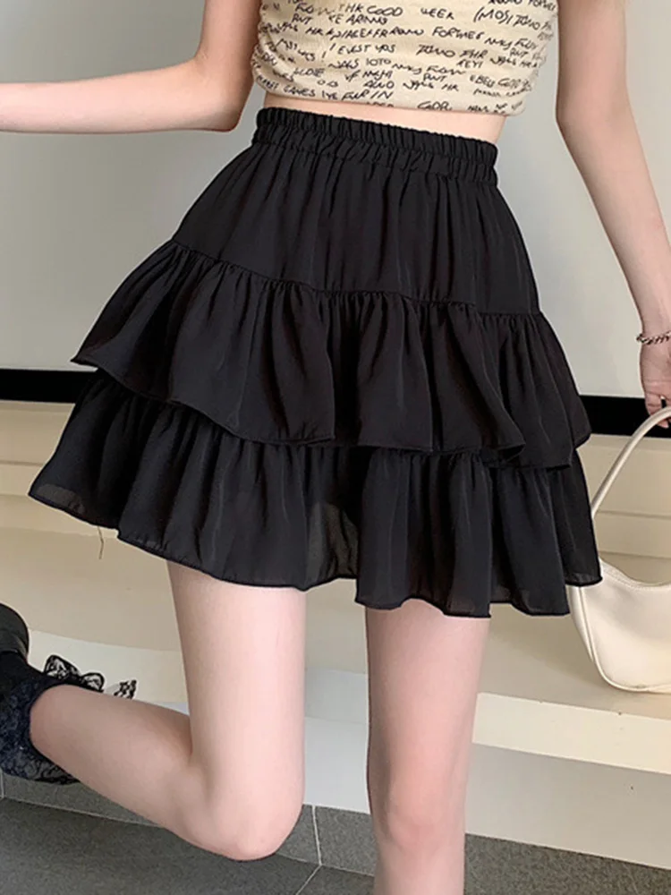 

2024 New Black White Women Sexy Skirt High Waist Skort Pleated Mini Girls Casual Clothes Streetwear