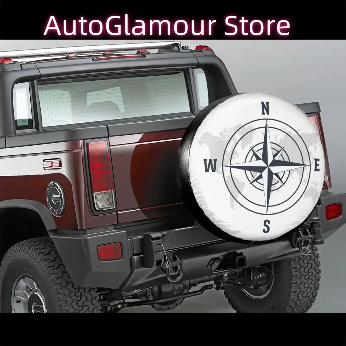 Compass Logo Spare Tire Cover for Mitsubishi Pajero Custom Direction Dust-Proof Car Wheel Covers 14