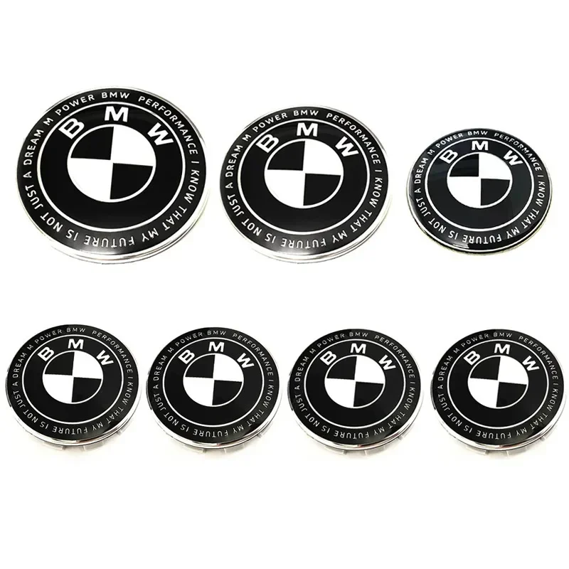 

7pcs 45mm 68mm 74mm 82mm Car Front Hood Emblem rear boot badge Steering wheel Logo for BMW M F30 G01 E36 E39 E87 E46 E90 E92 E53