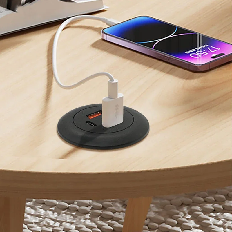 Embedded Desktop Multi Port USB2.0 To USB TYPE-C Charge Connector Extension Cord Concealed Fast Charging Cable