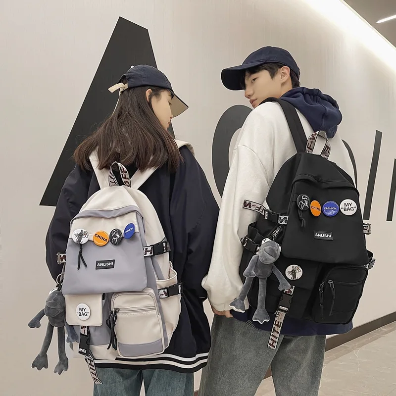 Tas Ransel Wanita Modis Kapasitas Besar Tas Ransel Perjalanan Pria Tas Sekolah Anak Perempuan dan Laki-laki Tas Sekolah Pelajar Trendi