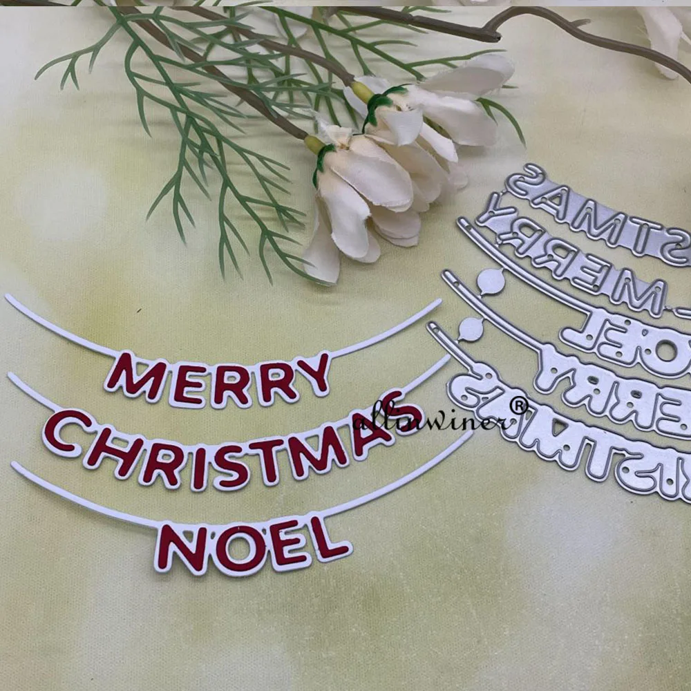 Merry Christmas letters Metal Cutting Dies Stencils For DIY Scrapbooking Decorative Embossing Handcraft Die Cutting Template