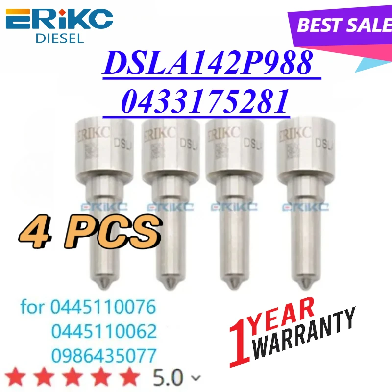 4 قطعة DSLA142P988 حاقن الديزل فوهة 0433175281 جت DSLA 142 P 988 فوهة DSLA 142P988 صالح ل 0445110076 062 0986435077