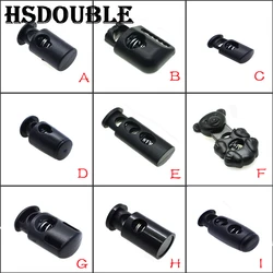 10 pz/pacco Cord Lock Toggle Clip Stopper plastica nera per borse/indumenti