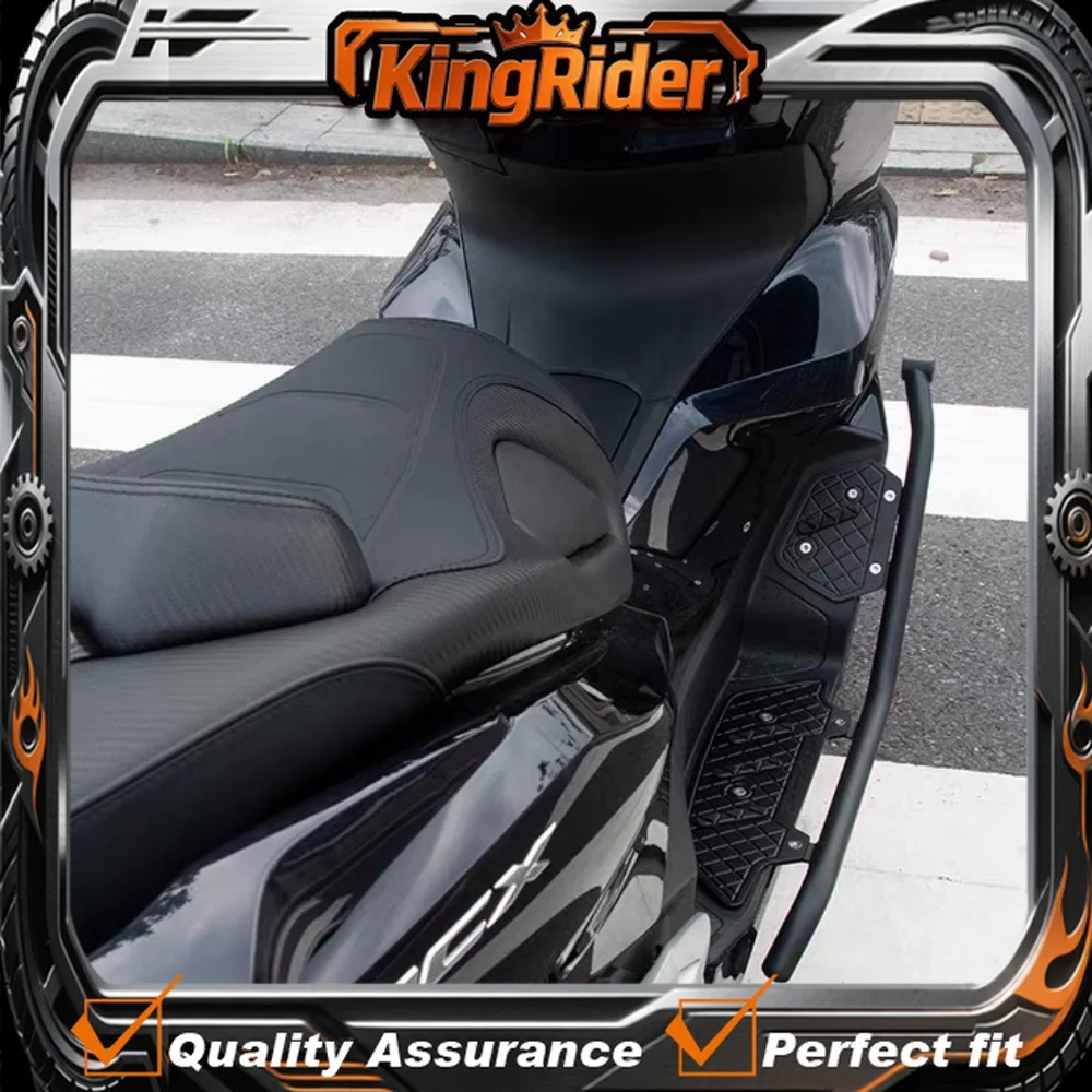 Modified aluminum alloy foot pedals with integrated stainless steel guardrails and safety bumper, 2020-2025 model PCX160