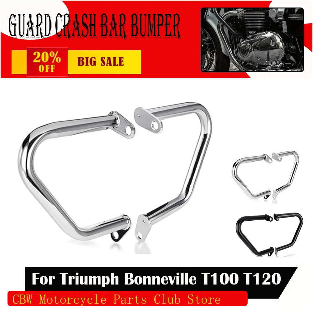 

For Triumph Bonneville T100 T120 Bobber Thruxton 1200 R Engine Guard Crash Bar Bumper Protector Street Cup Twin Speedmaster