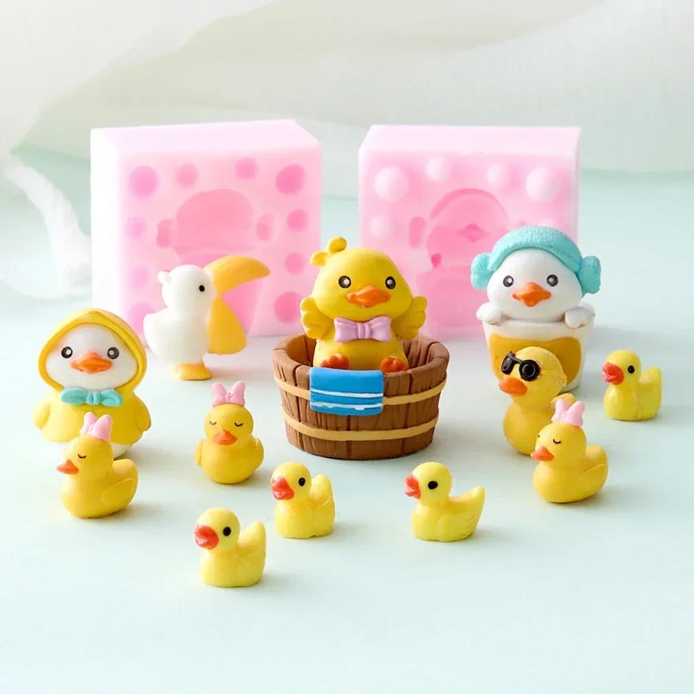 Cartoon Capybara Duck Tortoise Silicone Molds Baking Accessories Chocolate Fondant Cake Mould 3d Animal Plaster Resin Molds