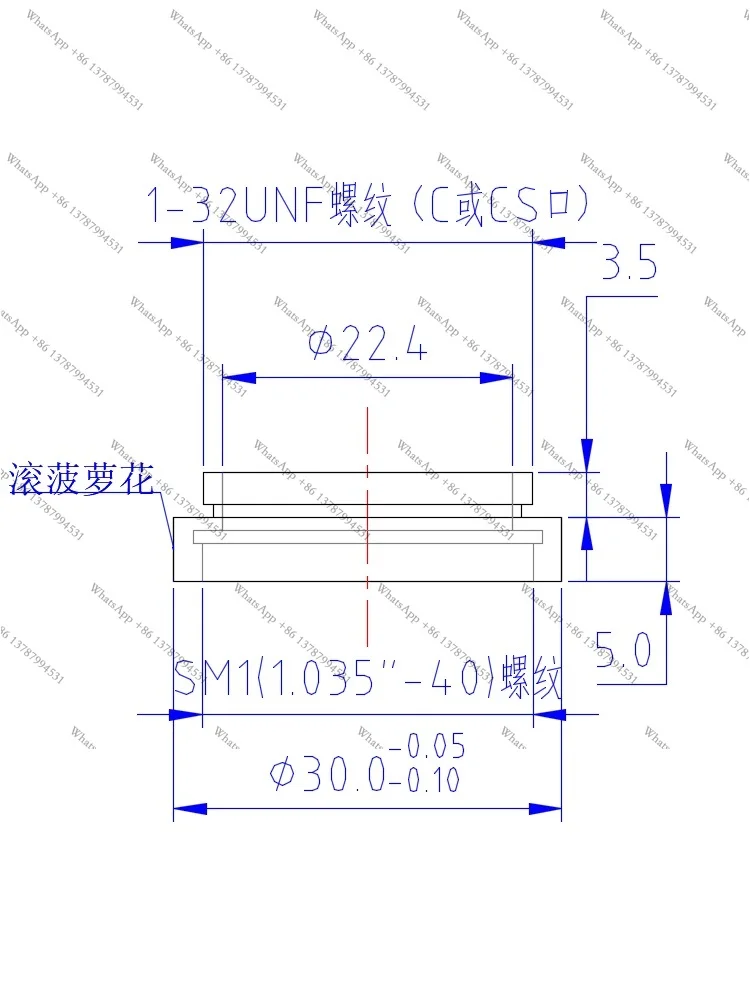 SM1 to C port SM1 internal thread CS port external thread C port adapter CCD camera lens adapter