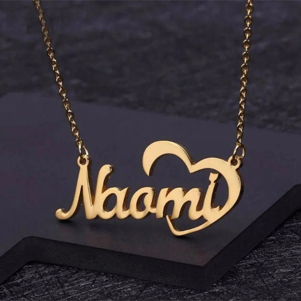 

Personalized Custom Name Necklace for Women Stainless Steel Heart Pendant Necklace Choker Jewelry Birthday Gift for Wife