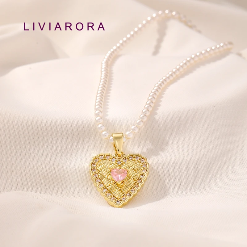 1/2/3Pcs 18K Gold Plated Brass Heart Pendant,Woven Weave Textured Scalloped Edge Zircon Heart Charms For DIY Jewelry Making