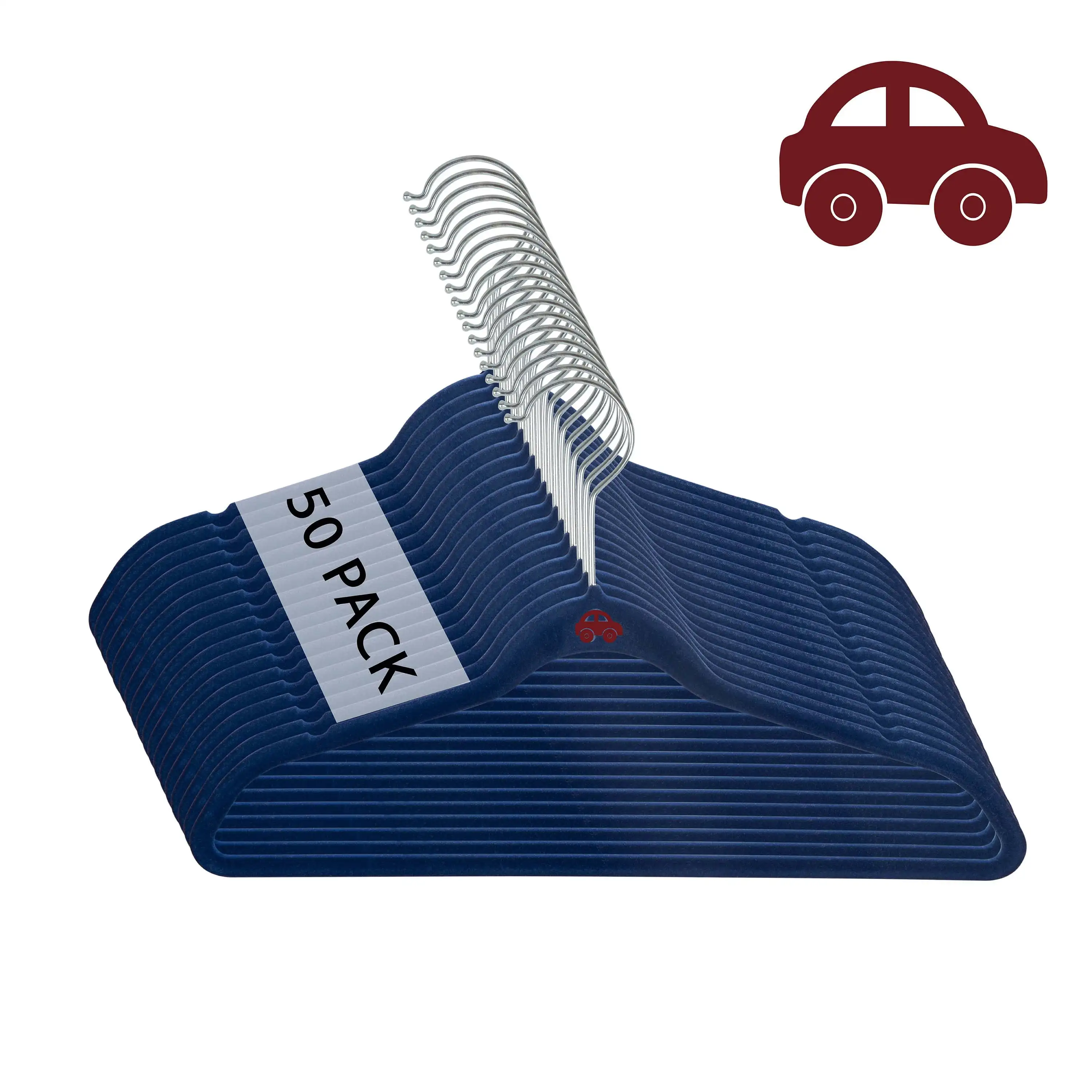 

Kids 50 Pack Velvet Pant and Shirt Hangers in Navy