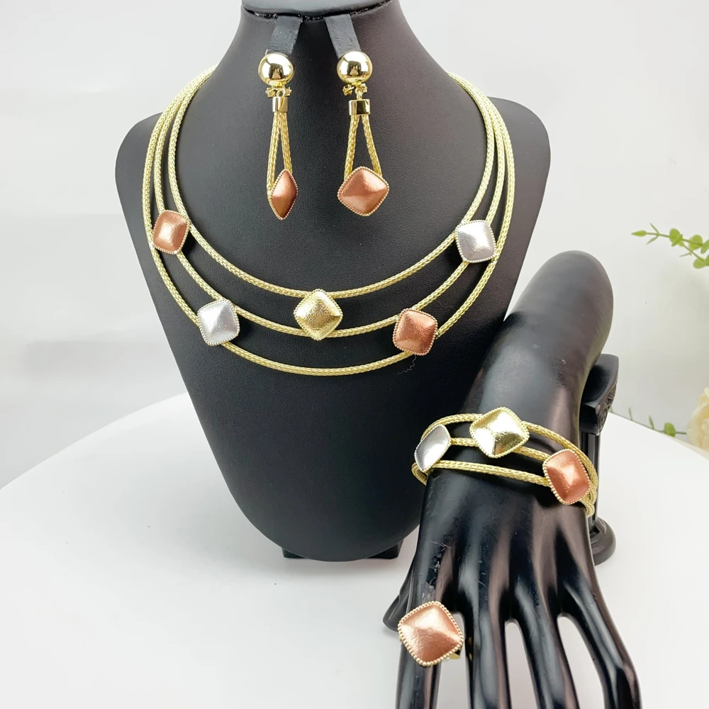Latest Brazilian Exquisite Handmade Beautiful Necklace Wedding Party Accessories Fashion Women Jewelry Set FHK28259