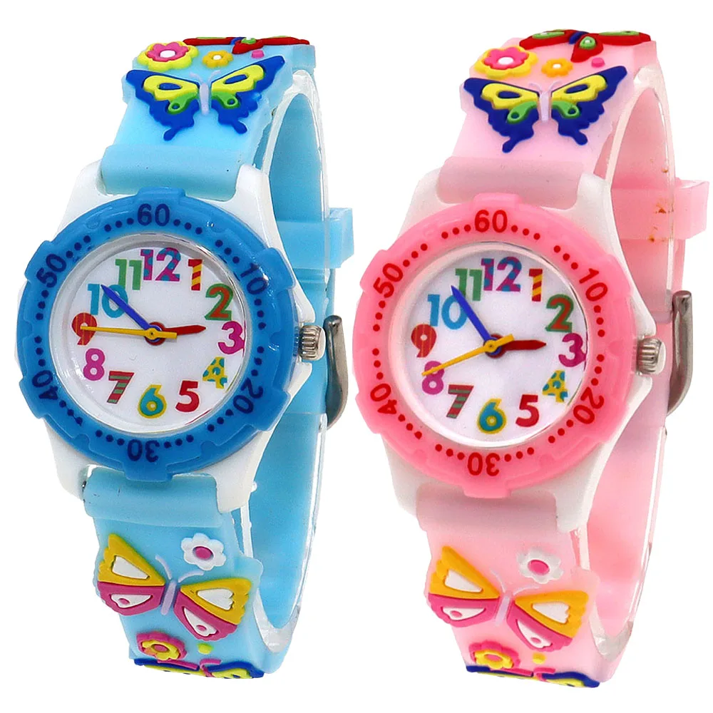 Fashion Children Boys Girls Watch Cartoon Watches Digital Quartz Wristwatch Little Kids Students Butterfly Silicone Strap Watch