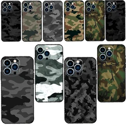 Black Camo Camouflage Phone Case For iPhone 14 11 12 13 Pro X XR XS Max 6 6S 7 8 Plus SE 2020 Back Cover