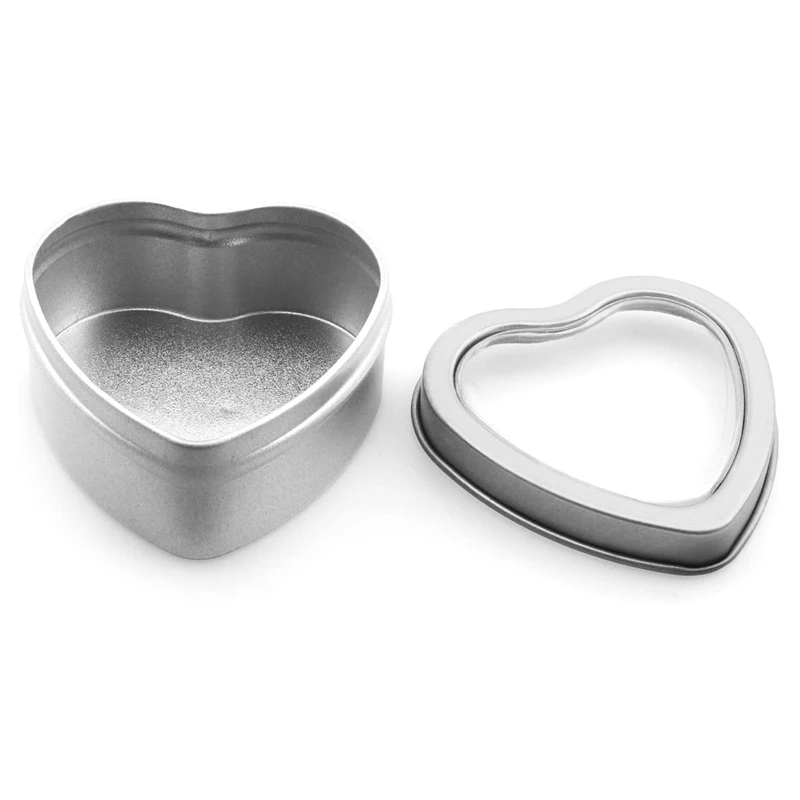 HOT SALE 15 Pack Heart Shape Metal Tins Candle Jars Candle Containers Candle Tins Empty Candle Jars For Candle Making, Candies