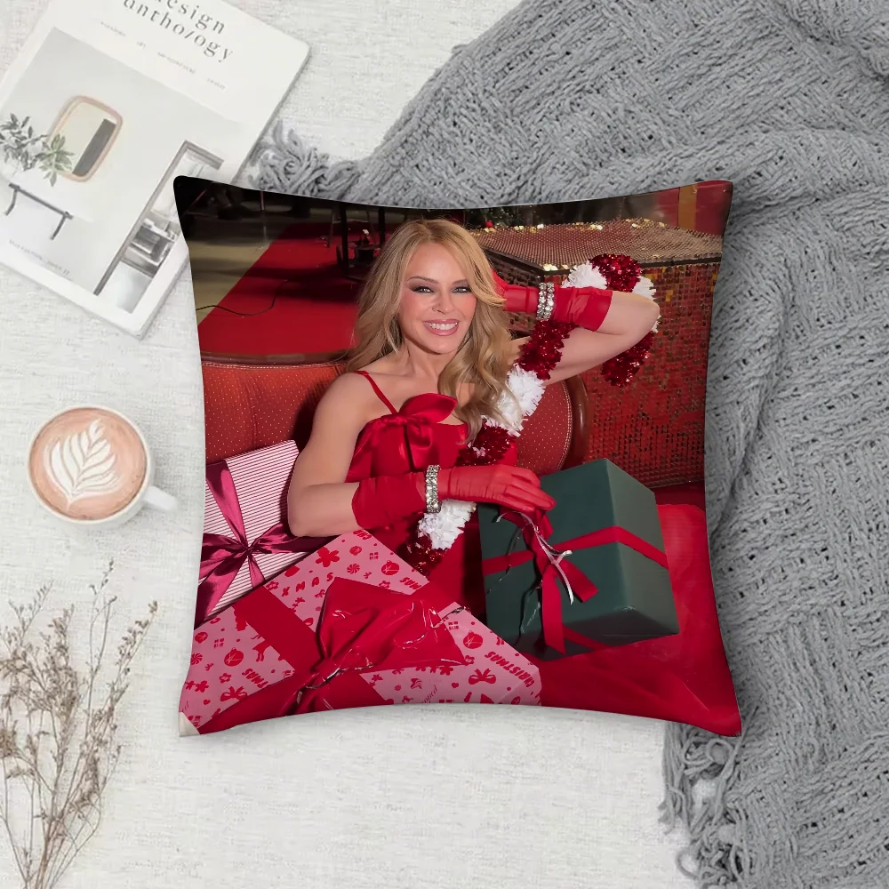 كايلي مينوغ كايلي عيد الميلاد كيس وسادة مربع على الوجهين الطباعة قصيرة أفخم غطاء وسادة أريكة وسادة غرفة نوم