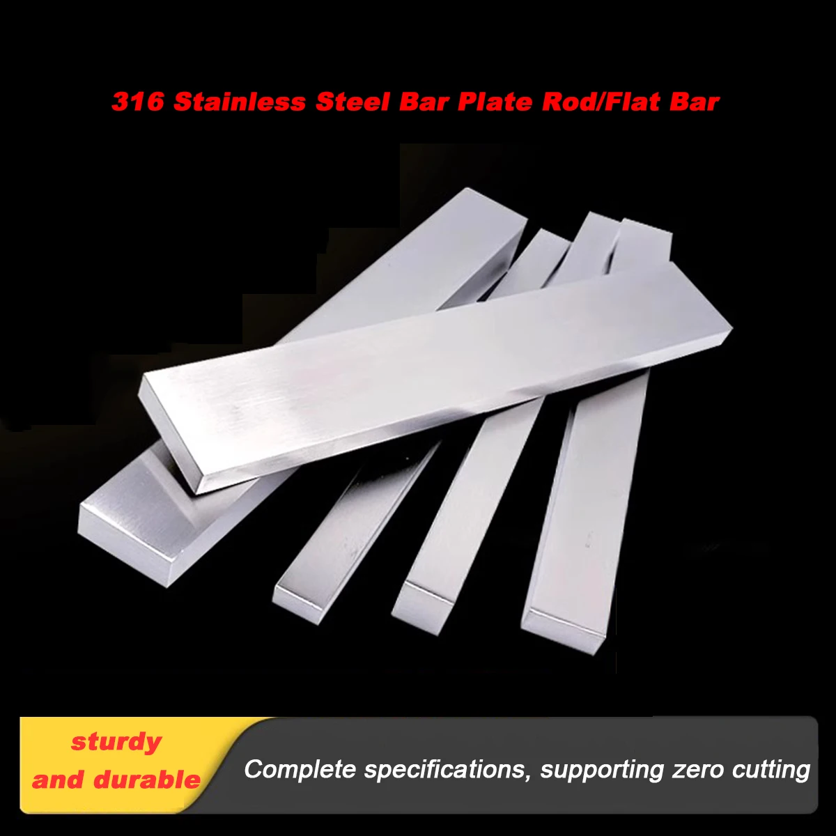 316 Stainless Steel Bar Plate Flat Bar Thick 3/4/5/6/8mm Width 10/15/20/25/30/40/50-80mm Length 100mm 200mm 300mm 500mm
