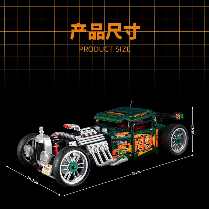 IN STOCK 2618pcs Retro Classic Car Building Blocks Model MOC Technical Remote Control Sports Car Toys for Boys Holiday Gift Set