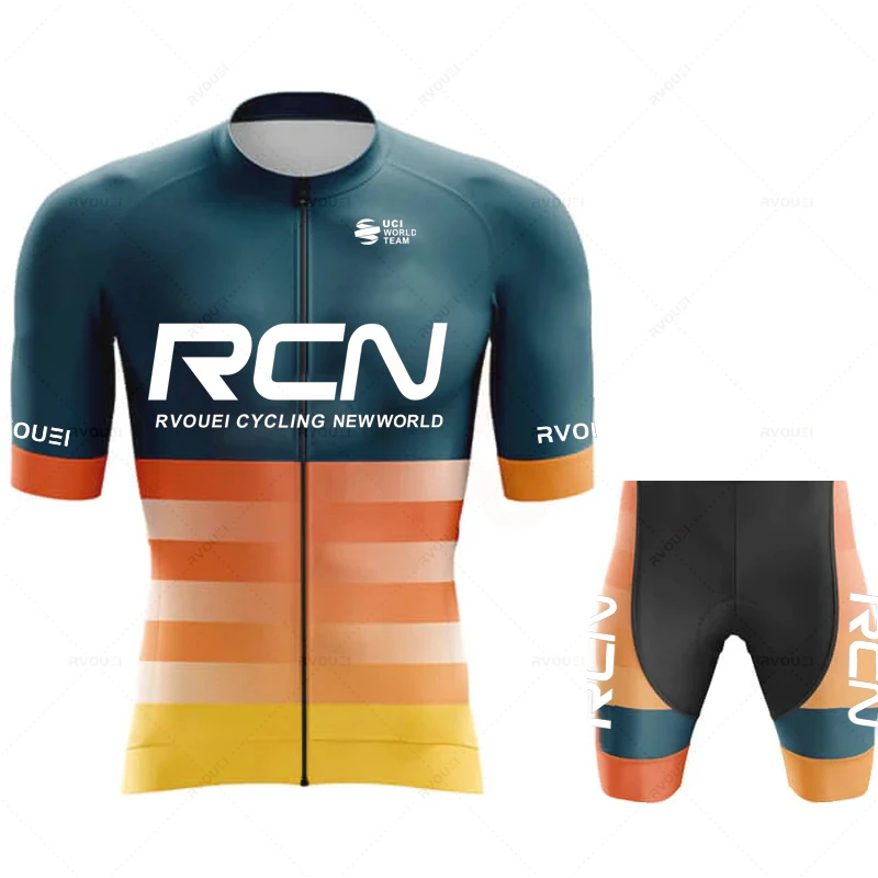 Summer Pro Team Rcn Cycling Jersey Set 19D Bike Shorts Set MTB Ropa Ciclismo Mens Short Sleeve Bicycle Shirts Maillot Clothing