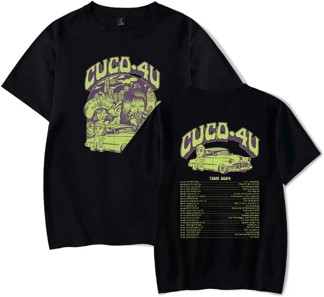 

Футболка Cuco 4U Tour 2024, модная мужская и женская футболка с коротким рукавом, модные повседневные топы