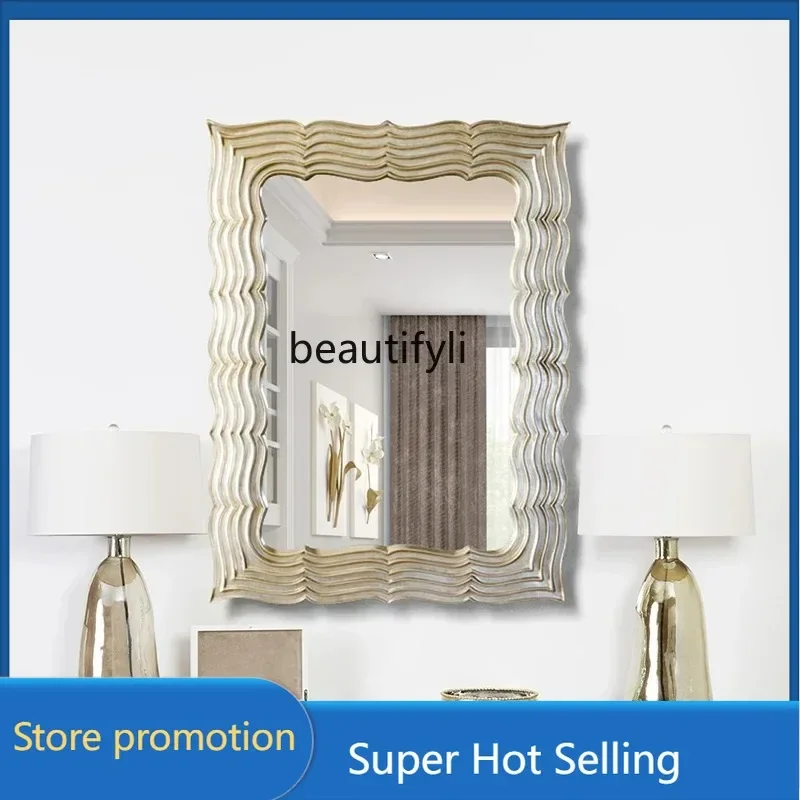 G6239 American retro makeup mirror household wall hanging living room entrance decorative mirror French creative wall hanging mi