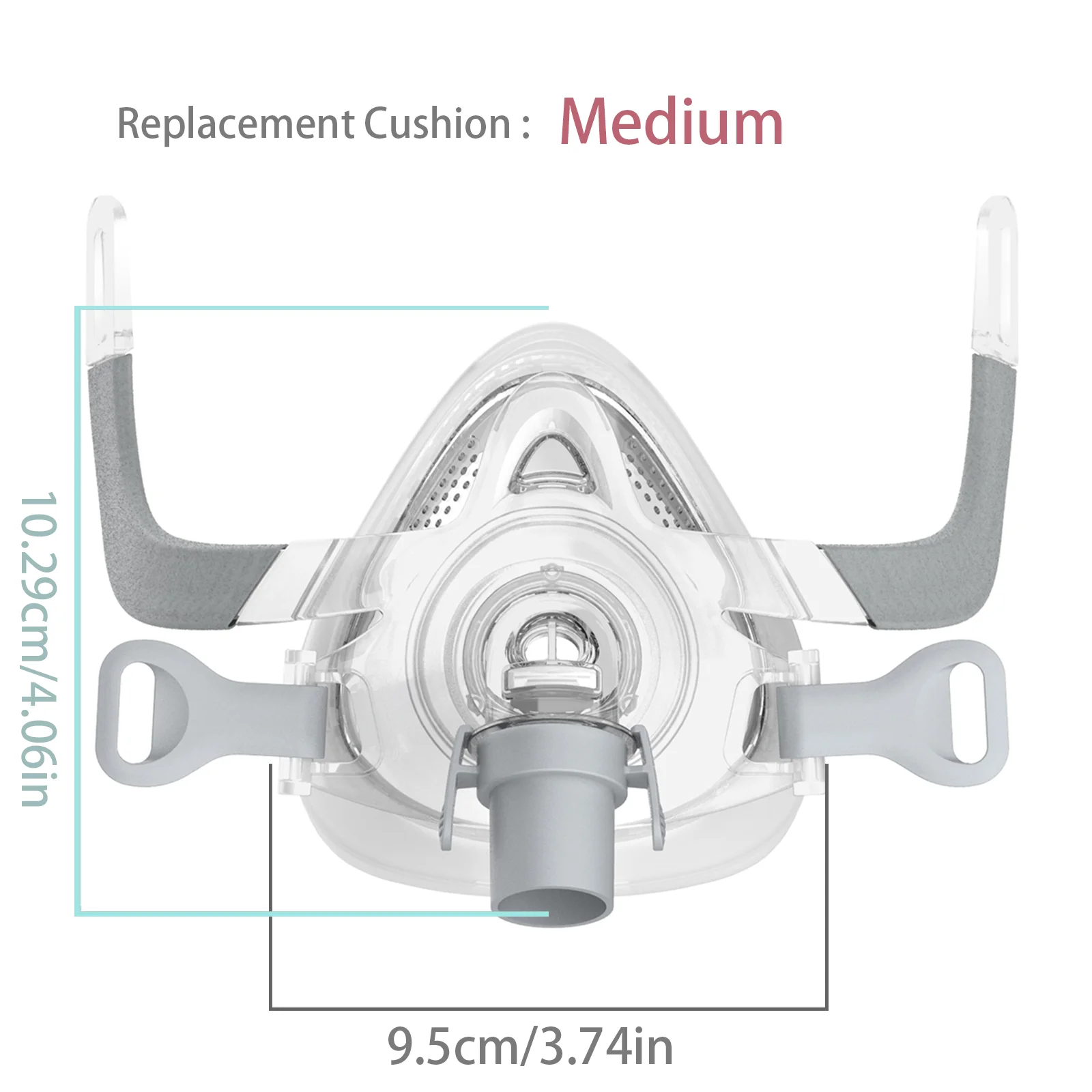 Universal Replacement Full Face Set, Assembly Kit Includes Headgear, Frame, Silicone Cushion and Elbows, Covers Mouth and Nose