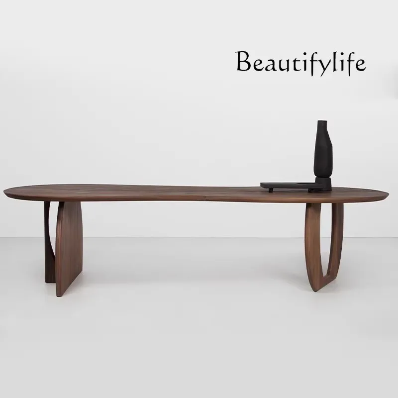 Nordic Dining Table Household Solid Wood Special-Shaped Desk Log Living Room Dining Table Creative Office Desk