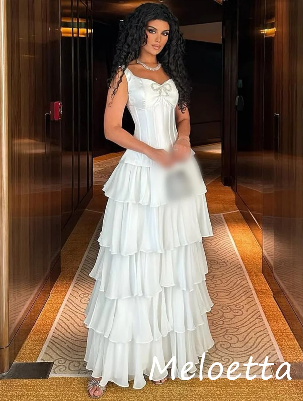 Customized Modern Style Chiffon Sequined Pleat A-line Sweetheart Long Dresses Bespoke Occasion Fashion