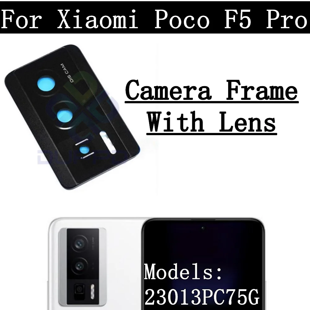 Original Tested Back Main Big Rear Camera Frame Lens Module for Xiaomi Poco F5 Pro, Facing Front Camera Module, Flex Cable