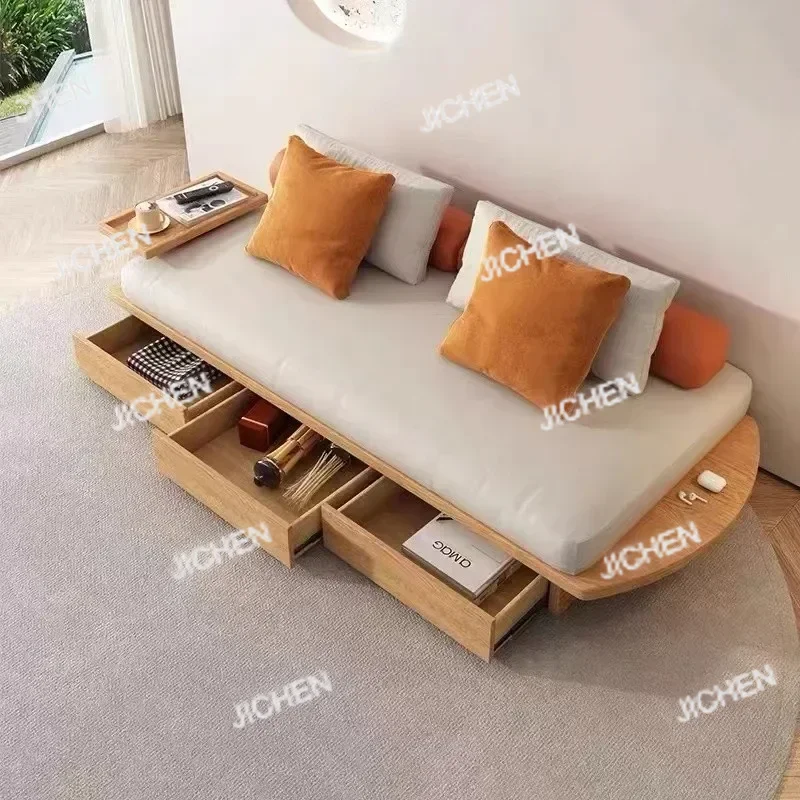 

JC Living Room Small Apartment Drawer Storage Double Three-Seat Solid Wood Sofa Bed Bed Frame Queen Барный Стул Oyuncu Koltuğu