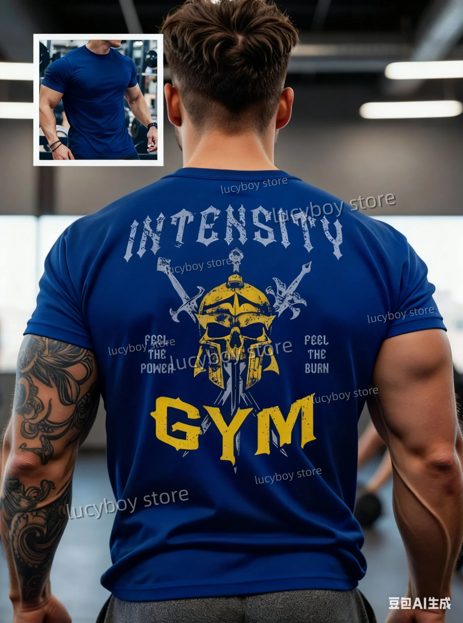 

Men T-Shirt GYM INTENSITY T-Shirt Muscle Training Retro Oversized T-Shirt quick-dry Streetwear Tops Round Neck Tee Men Clothes