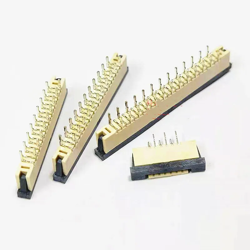 10PCS FFC/FPC Connector, FPC Socket, Dual-Row Straight Pin with Lock, 1.0mm Pitch, 4P/6P/8P/10P/12P/14P~30P