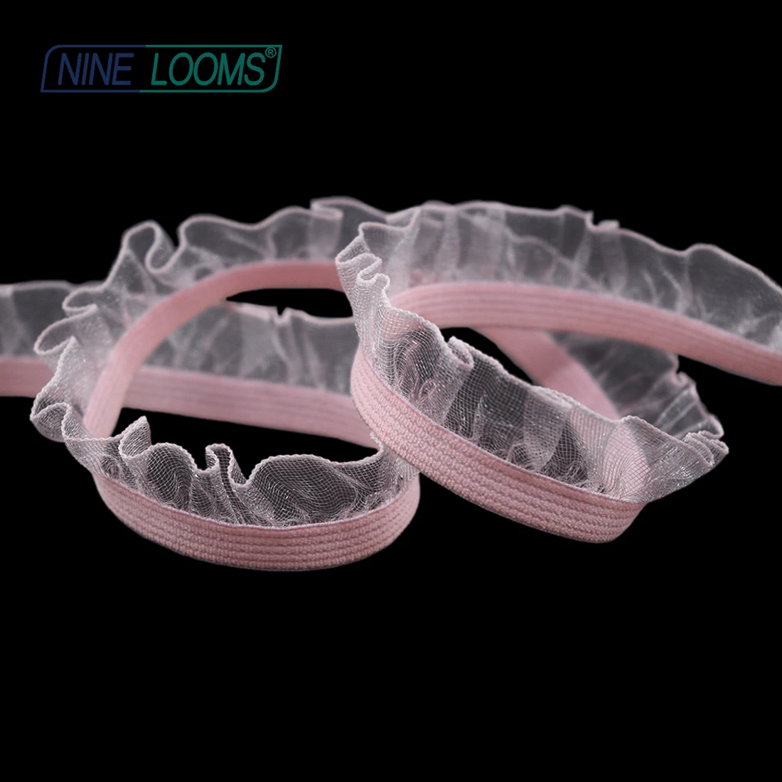 NINE LOOMS Organza Frilly Lace Trim Elastics 5/8\