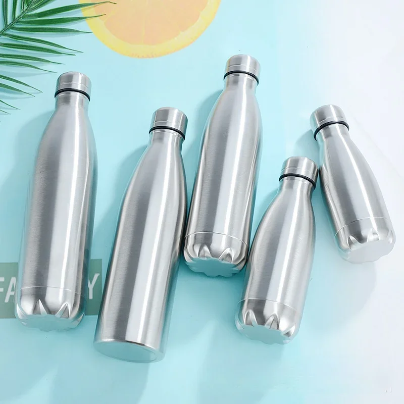 Stainless Cola Motion Sport Water Bottle Rugged  Cup Monolayer No Heat Color  Drink   Preservation Metal