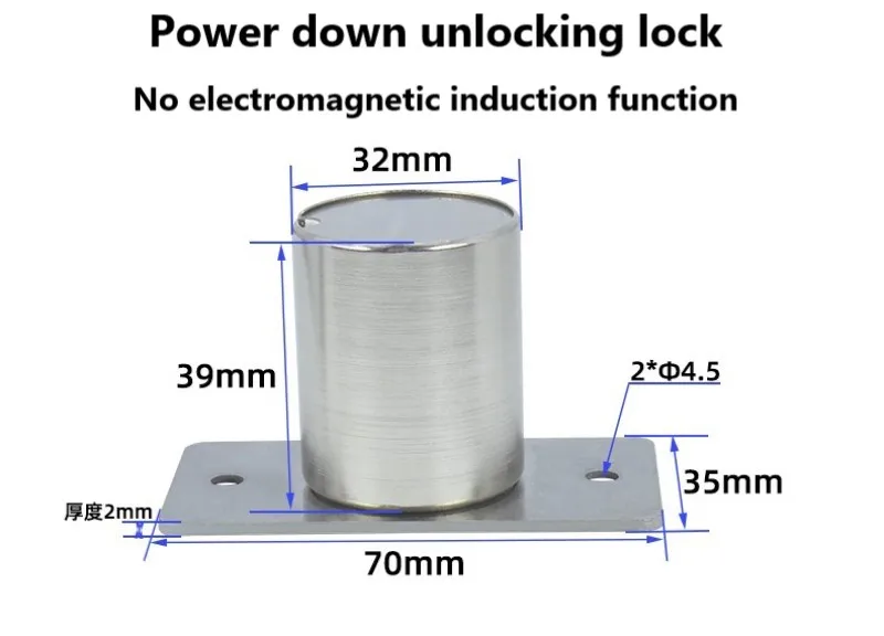 DC12V New Electric Drop Bolt  Door Lock IPX5 Waterproof Wires Outdoor Embed Install Magnetic Induction Auto Electronic Cylinder