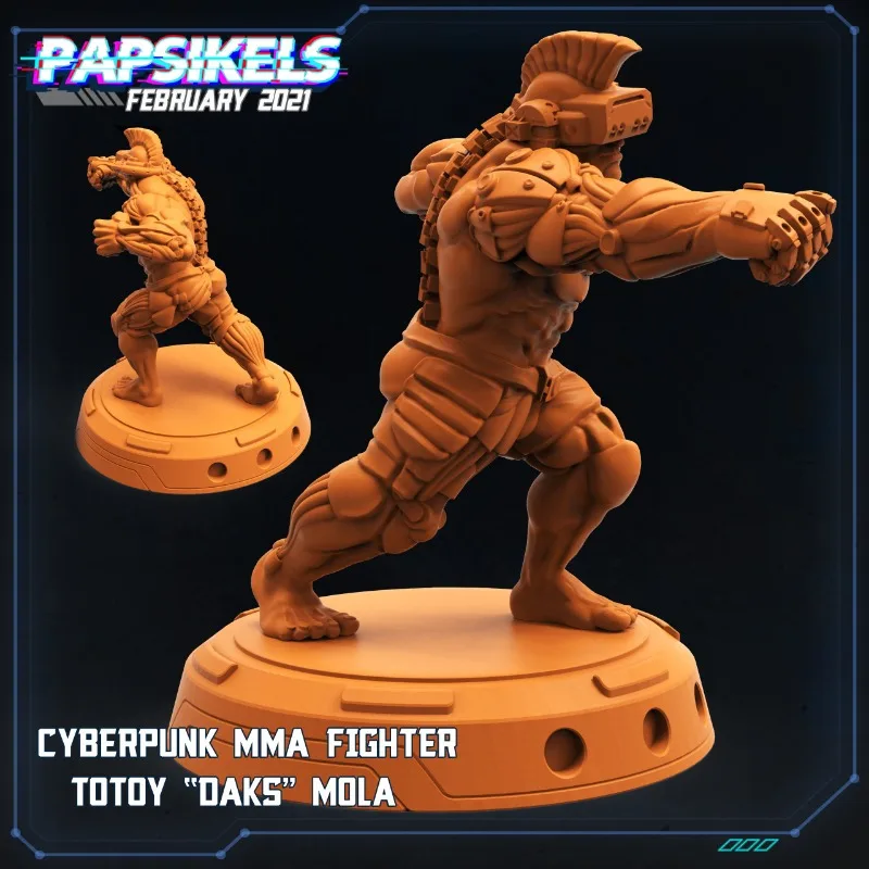 Cyberpunk MMA Fighter Collectible - Hand-Painted Miniature for Tabletop Board Games Perfect for Game Room Decor & Gifts Toy