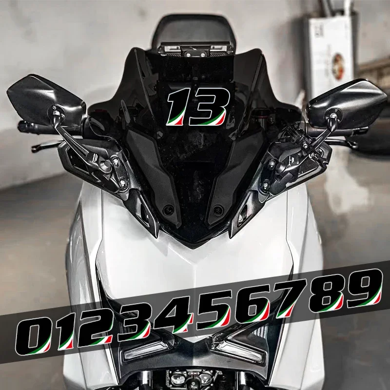 

Black 0123456789 Numbers Car Motorcycle Stickers for Fuel Tank Helmet Windshield DIY 0 To 9 Waterproof Vinyl Decals Decoration