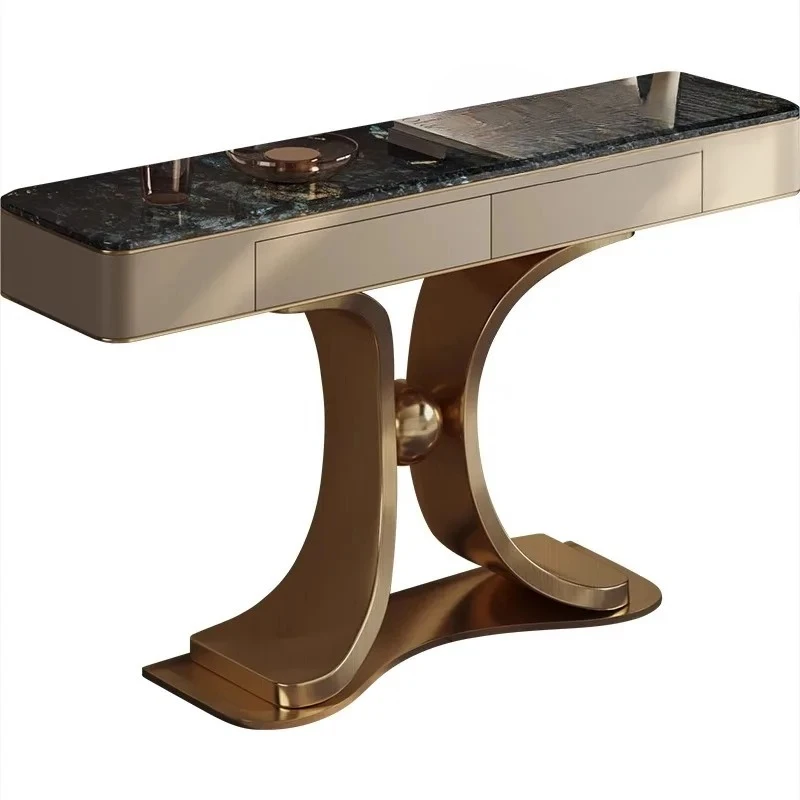 

Natural luxury stone entrance table Entry light luxury entrance platform Aisle case Modern simple entrance cabinet