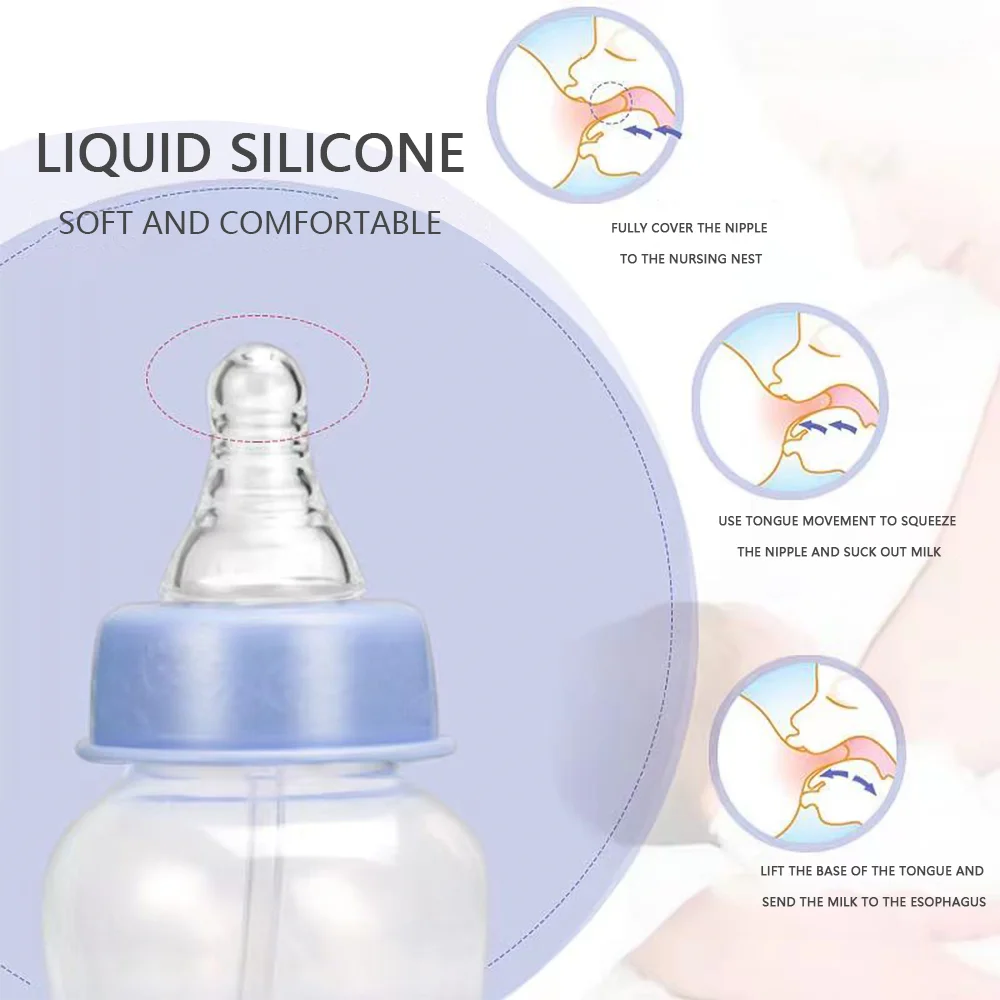 150ml newborn baby anti-choking anti-flatulence cartoon bottle, with handle baby PP bottle,BPA-free,imitation breast milk design