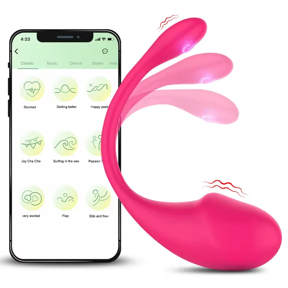 Vibrador APP para Mujeres, Huevo Vibrador Inalámbrico, Dildo Bluetooth, Masajeador Vaginal, Estimulador de Punto G y Clítoris, Juguetes Sexuales para Adultos