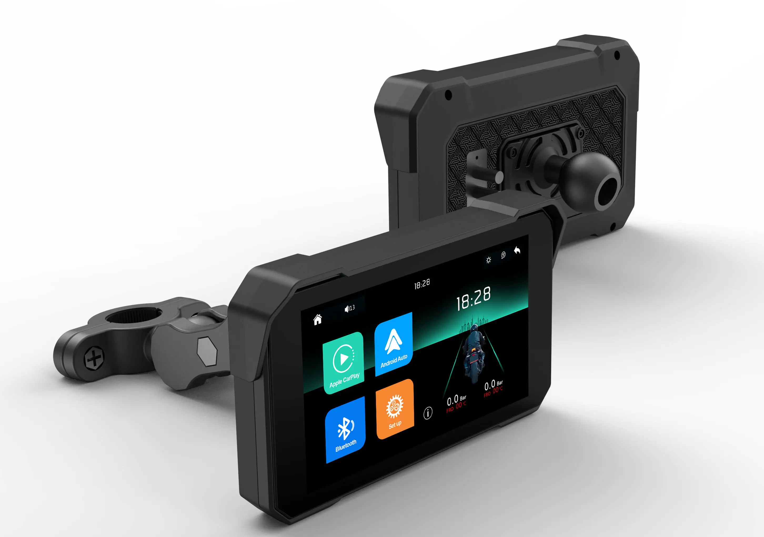 VOOR Motorfiets Carplay Waterdicht 1080 P 5 Inch WiFi Draadloze Android-Auto DVR Monitor Dash Cam GPS Navigatie TPMS draagbare