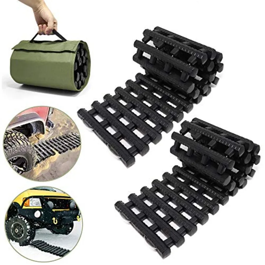 

2PC Traction Tracks Mats TPR 31.5" L Tire Recovery Track Pad Roll Car Vehicle Tyre Traction Boards Tire Ladder Track Grabber Au