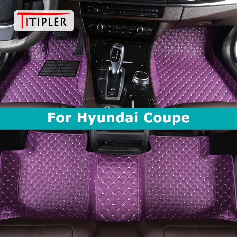 

TITIPLER Custom Car Floor Mats For Hyundai Coupe Genesis-Coupe Auto Carpets Foot Coche Accessorie