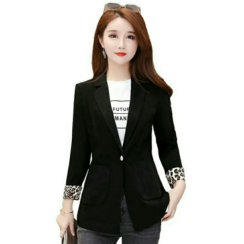 2025Spring Autumn New Suit Jacket Women's Slim Fashion Black Overwear Net Red Small Blazer Coat Female Long-Sleeved Jackets Top