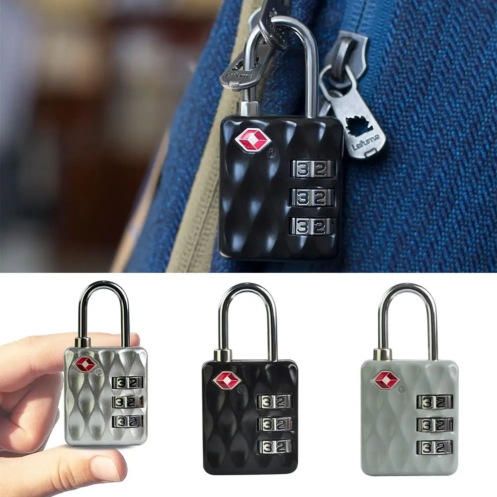 Cerradura de combinación de 3 dígitos TSA, herramienta de seguridad con patrón de escamas de pescado, aleación de Zinc antirrobo, contraseña de aduana