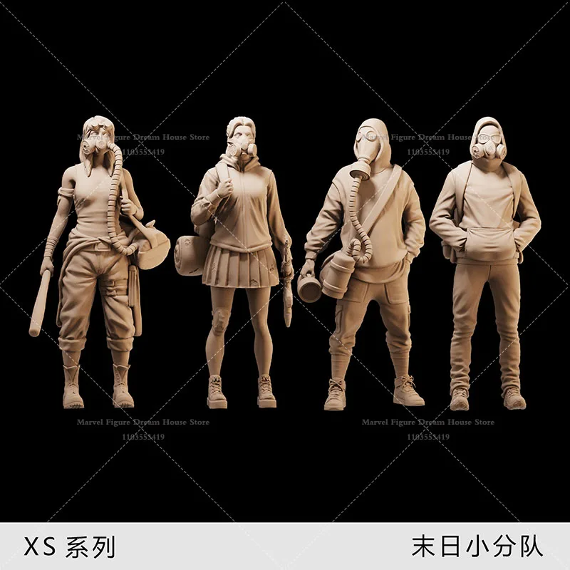 

1/64 1/43 1/35 Scale Miniature Scene Dolls Un-panited White Figure Mini Model Post-apocalyptic Wasteland Epoch Sturdy Survivor