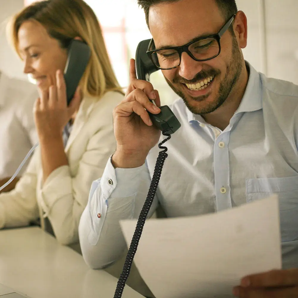 3Pcs Coiled Telephone Cord Cord Black Phone Cable Phone Wire for Landline Phones Clear Audio Coiled Cords for Telephone